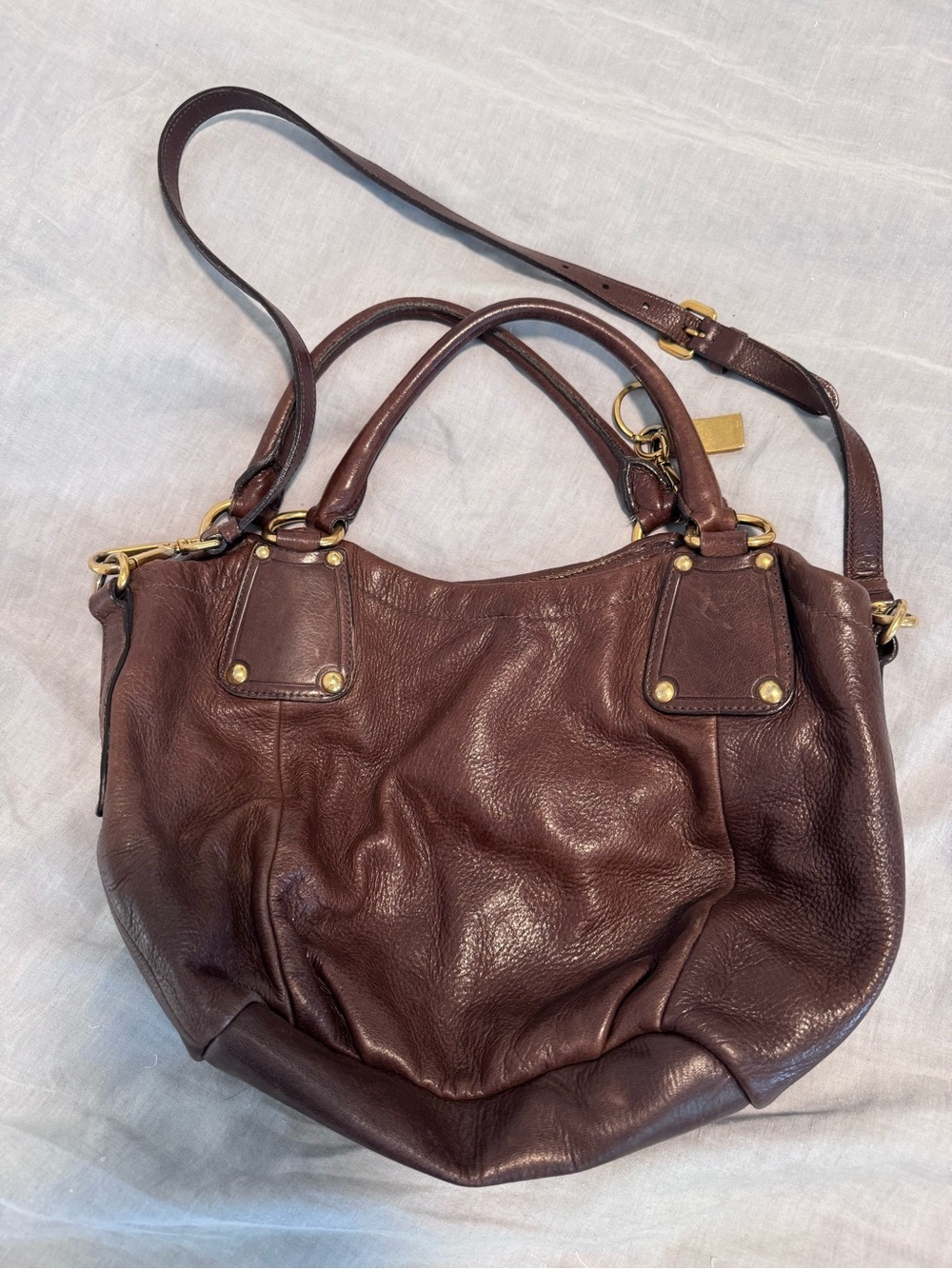 Prada Chocolate Brown Leather Shoulder Bag with Gold Hardware - Picture 4 of 5